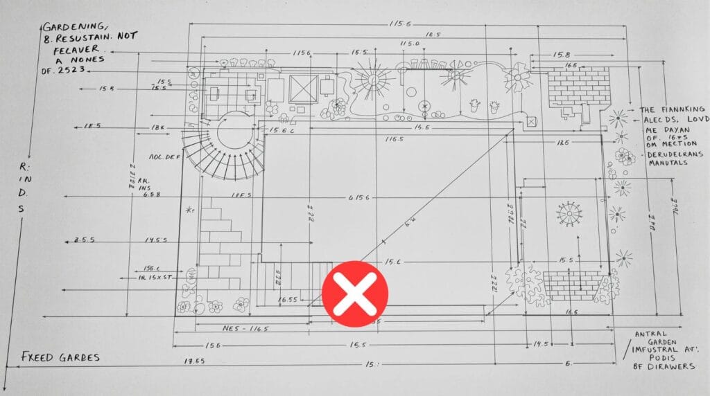 Plany architektoniczne  – Rysunki i schematy ogrodu nie pozwalają na wygenerowanie realistycznej wizualizacji.