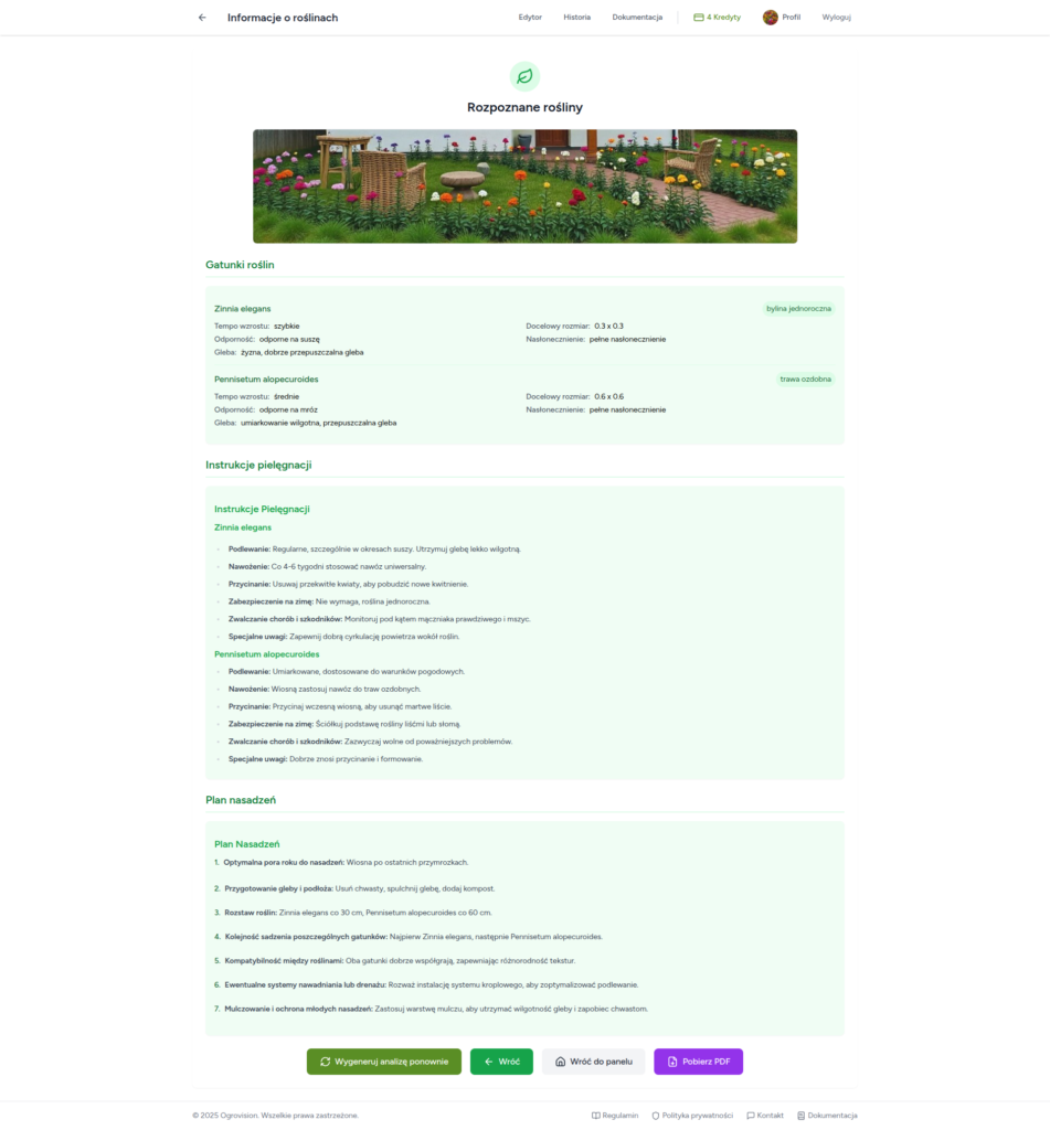 Rozpoznawanie roślin i plany nasadzeń w Ogrovision