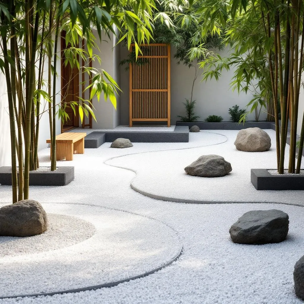 Tworzenie ogrodu zen: żwir i bambus w aranżacji przestrzeni